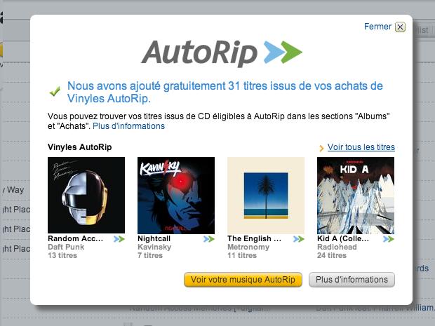 FAQ Amazon MP3 : Qu’est-ce que Amazon AutoRip ?