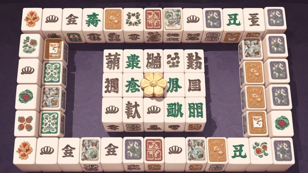 Plateau mahjong chinois décoré