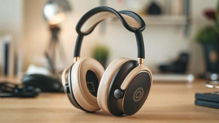 Casque audio sur bureau