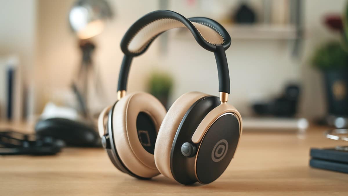 Casque audio sur bureau