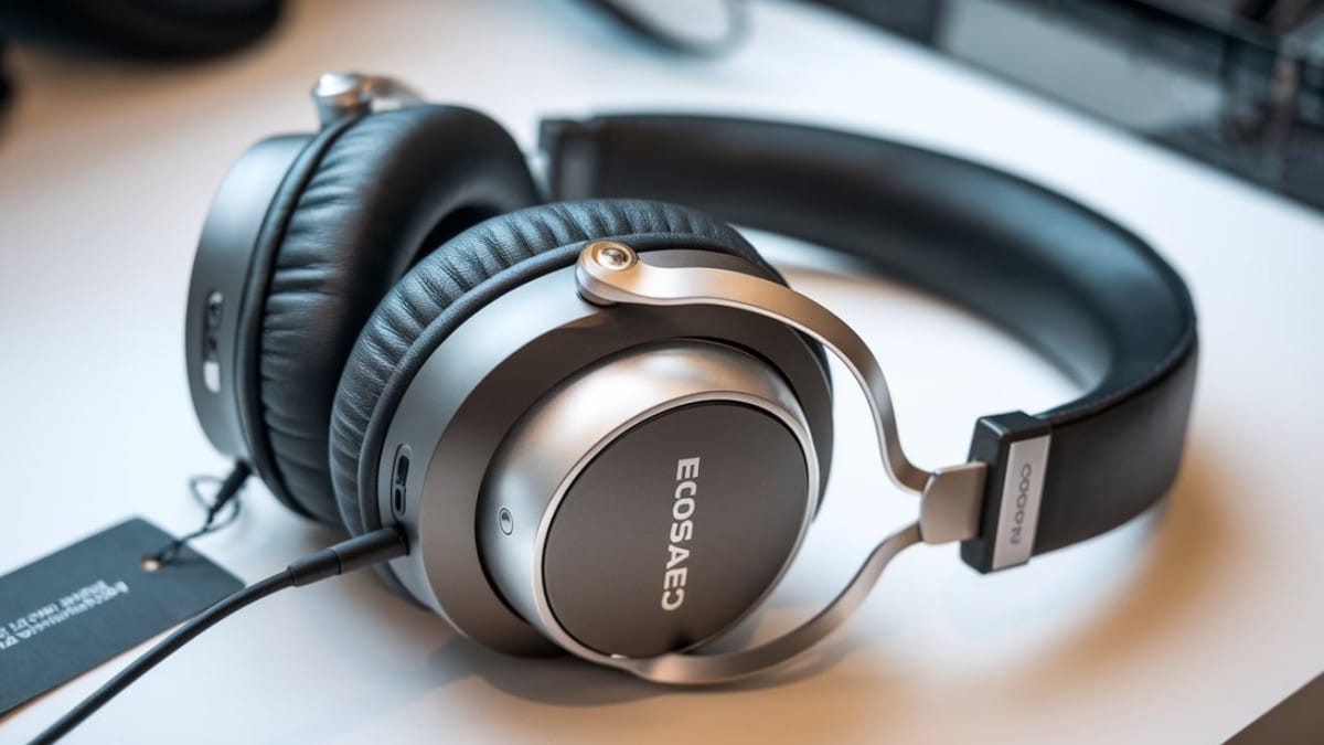 Casque audio sur table