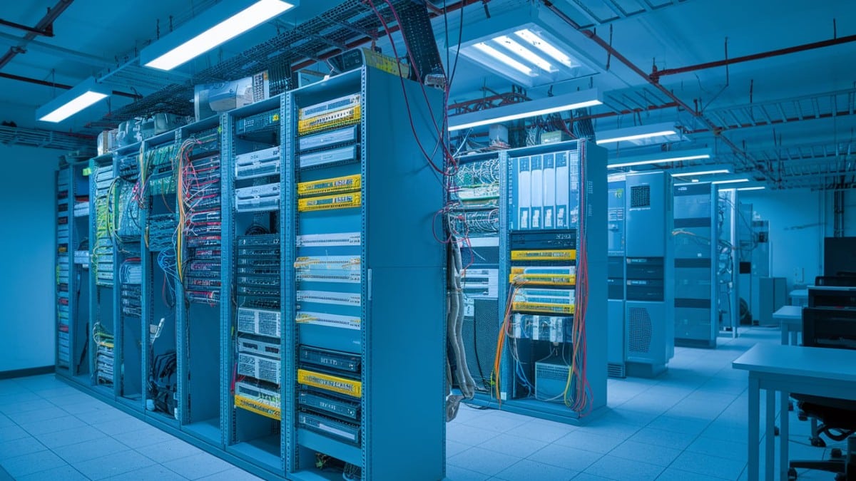 Salle de serveurs connectés