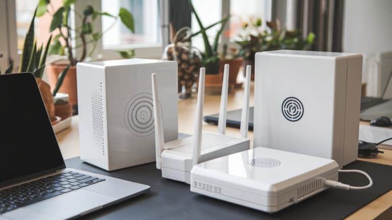 Routeurs et box sur bureau