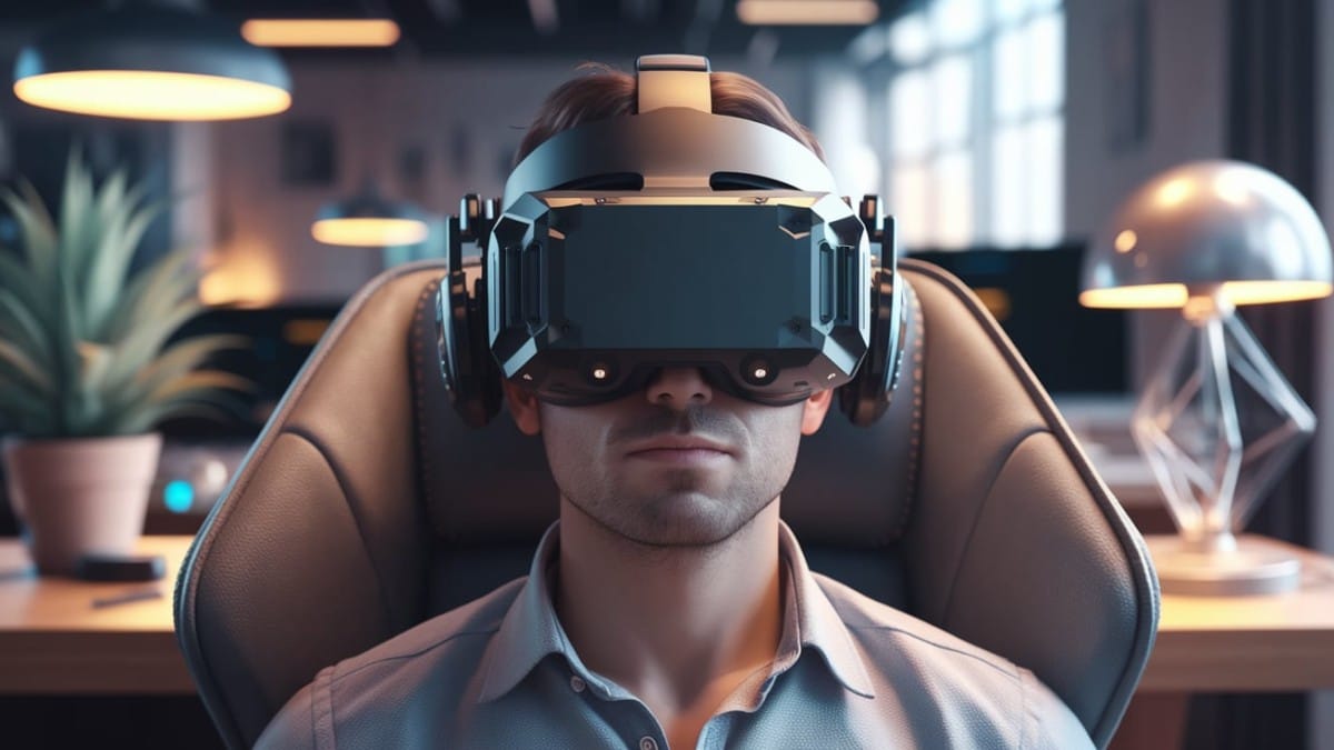 Homme portant un casque VR