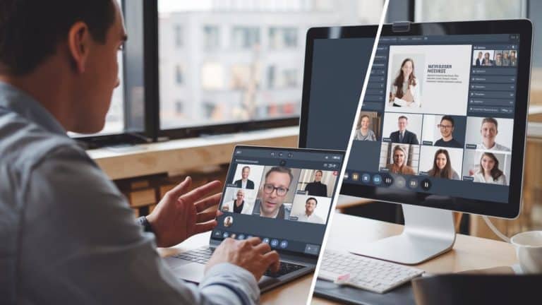 Visio-conférence sur plusieurs écrans