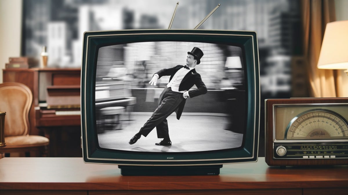 Écran rétro avec danseur