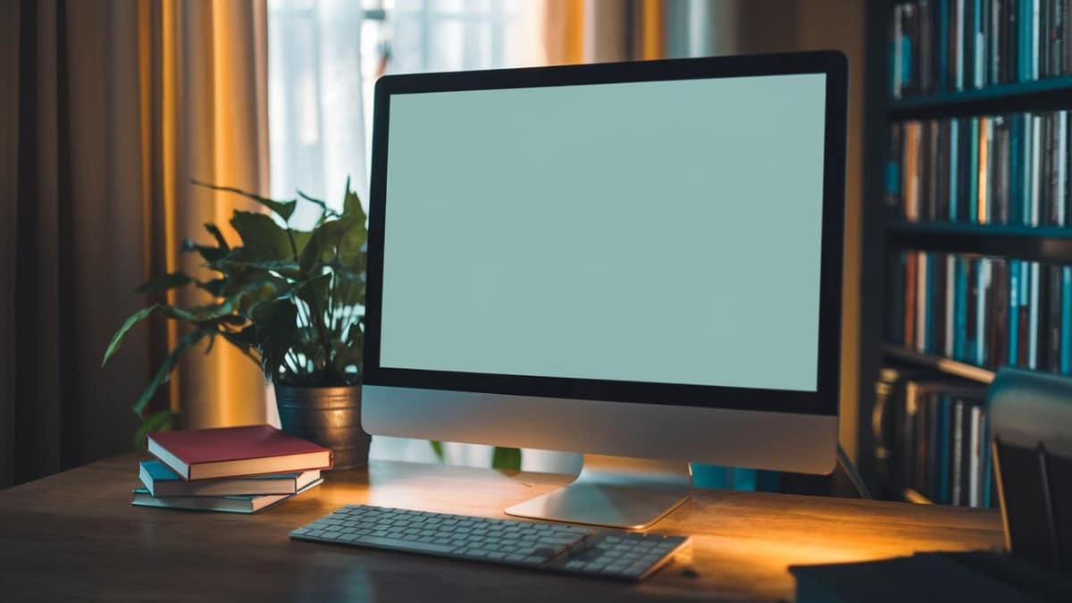 Espace de travail avec ordinateur