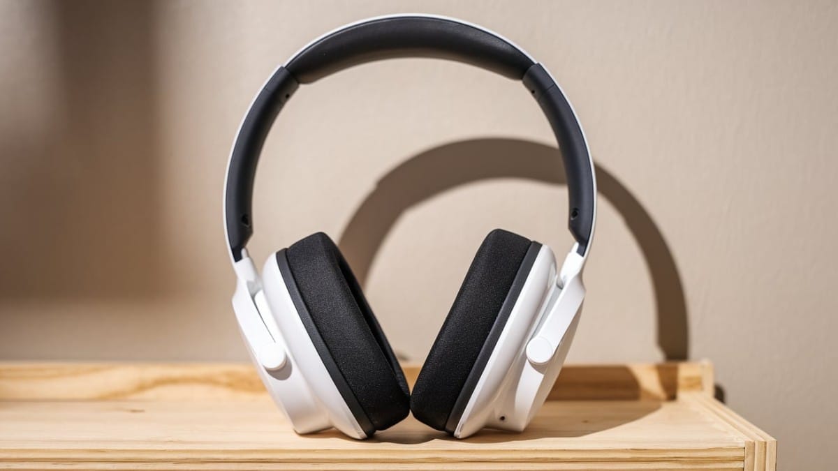 Casque élégant blanc noir