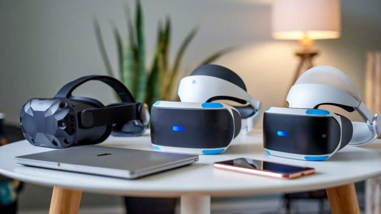 Casques VR sur une table