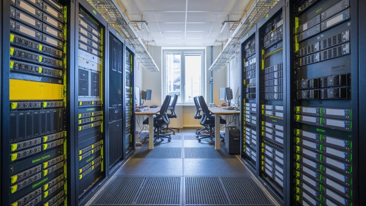 Salle de serveurs informatiques
