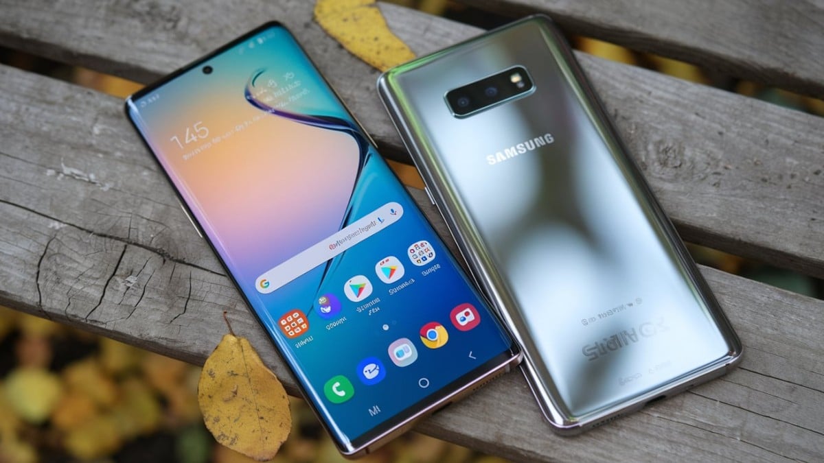 Deux téléphones Samsung modernes