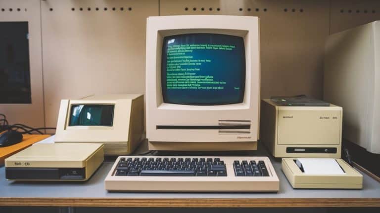 Ordinateur rétro avec accessoires