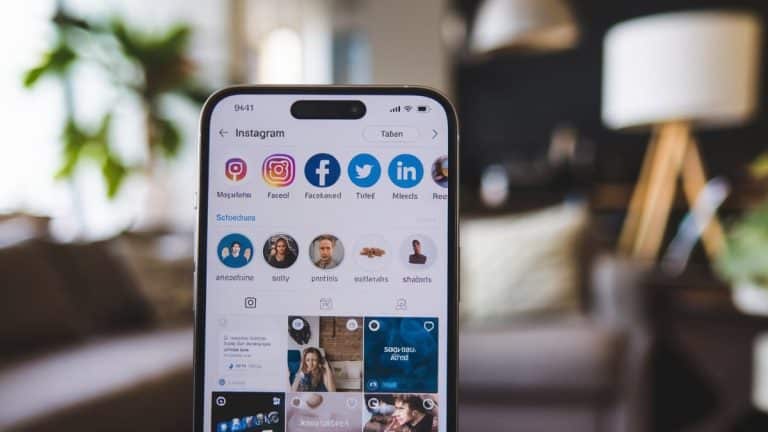 Profil Instagram avec réseaux sociaux