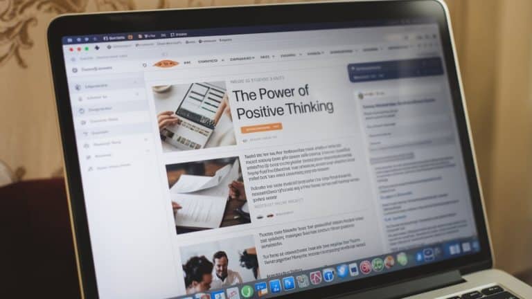 Écran d’ordinateur affichant un article