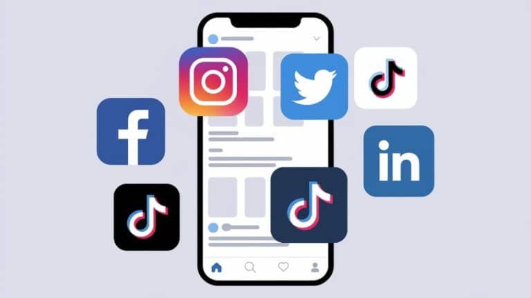 Illustration réseaux sociaux mobile