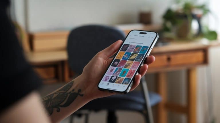 Personne naviguant sur mobile