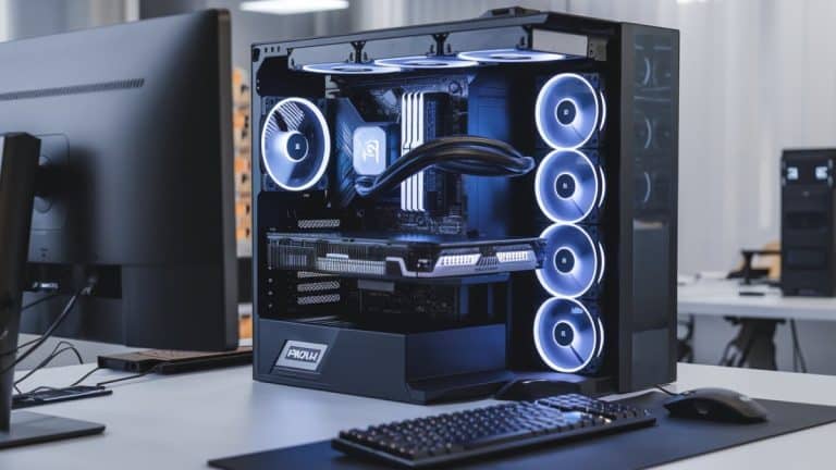 Ordinateur gamer avec éclairage LED