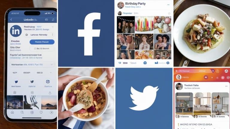 Montage de réseaux sociaux variés