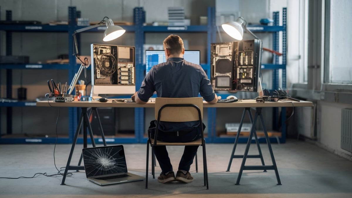 Réparation d'ordinateurs en atelier