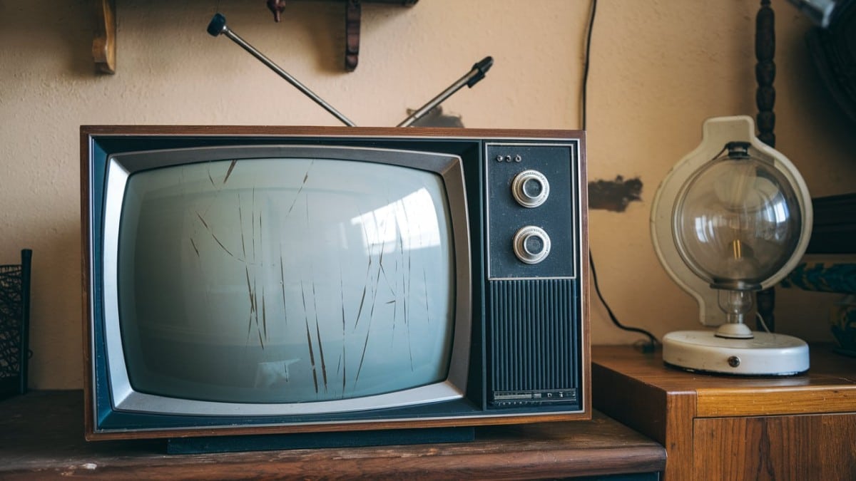 Ancienne télévision rayée