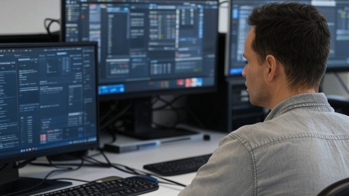 Homme analysant des données