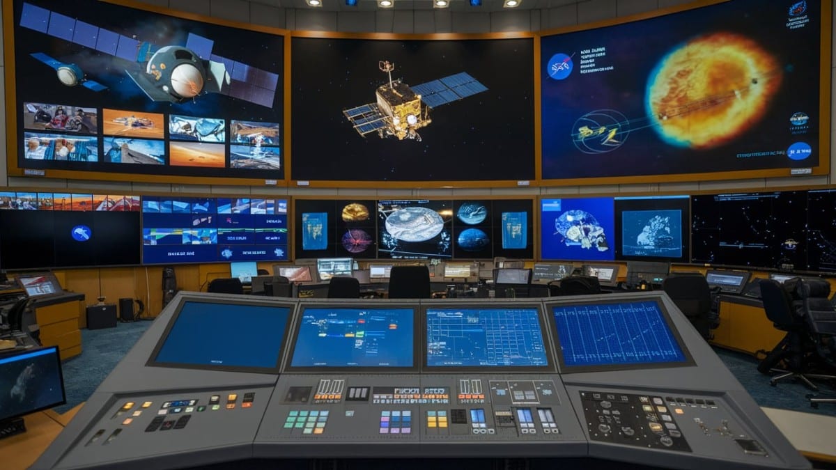 Salle de contrôle spatiale