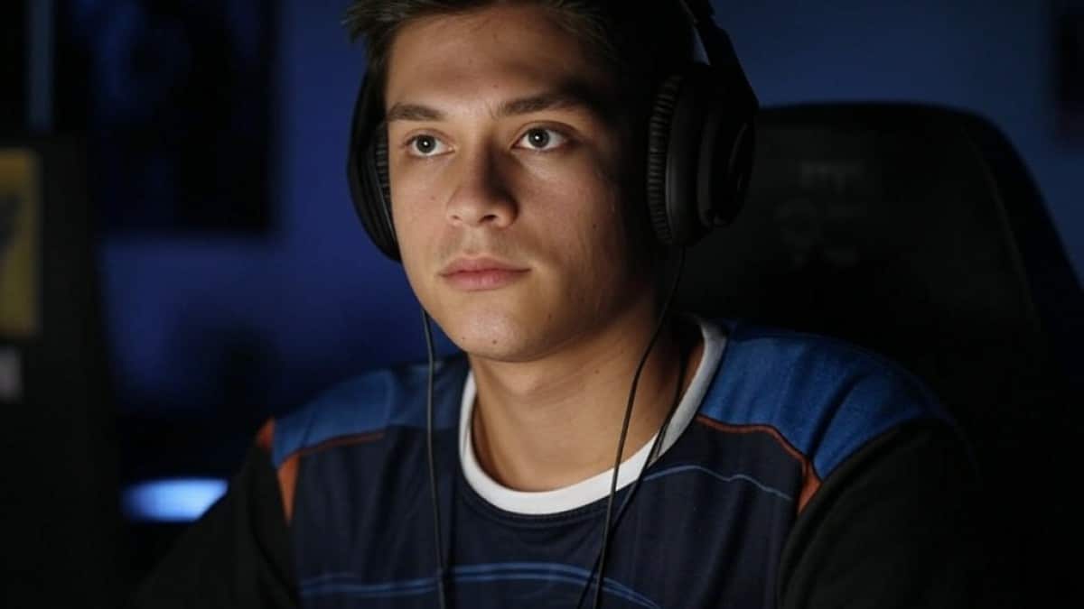 Gamer concentré avec casque
