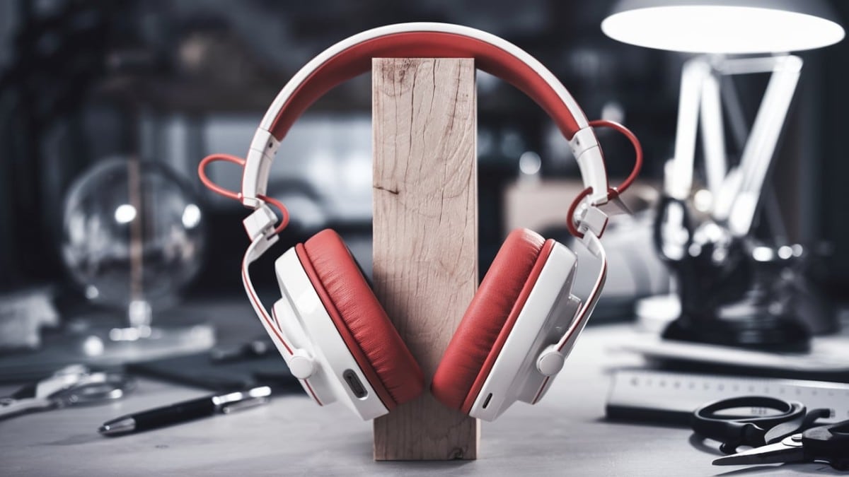 Casque audio sur support