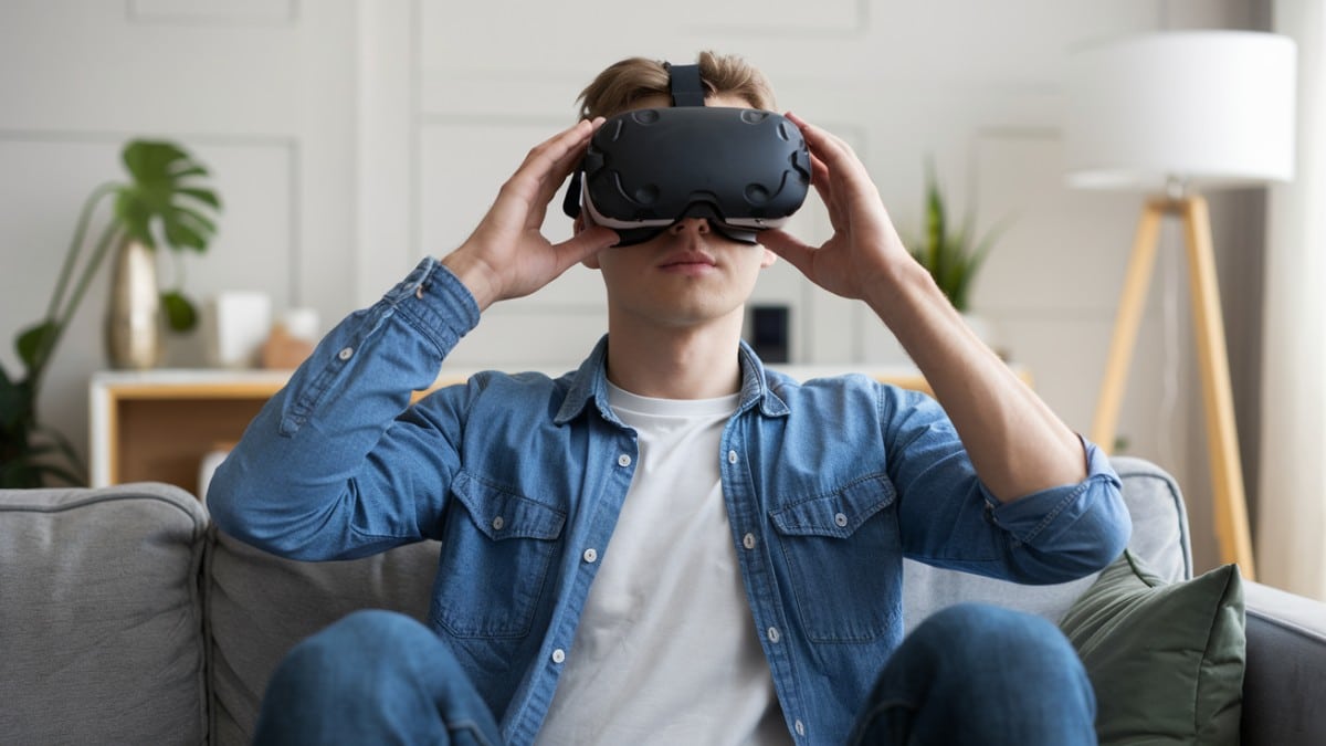 Homme avec casque VR