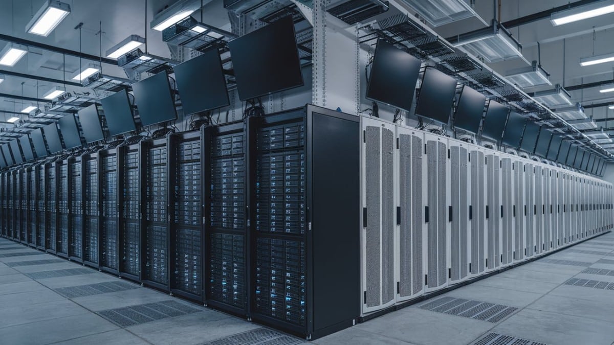 Salle de serveurs haute technologie