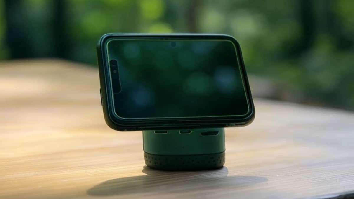 Smartphone posé sur support