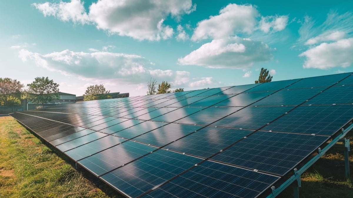 Panneaux solaires en plein air