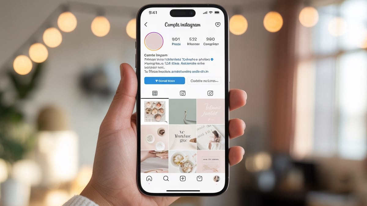 Écran de compte Instagram