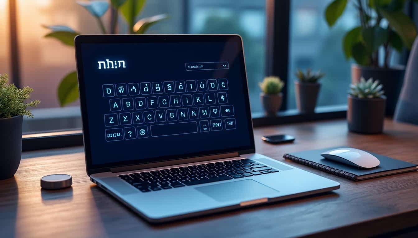 découvrez notre clavier hébreu en ligne qui vous permet de taper en hébreu facilement, sans aucune installation. idéal pour une utilisation rapide et pratique, accédez à des fonctionnalités intuitives pour écrire en hébreu où que vous soyez.
