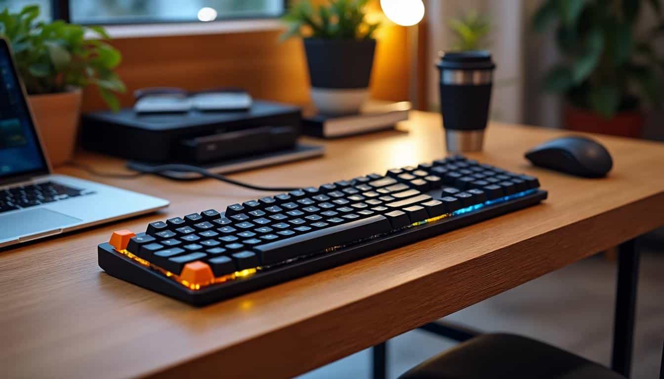 découvrez le clavier keychron k8, conçu spécialement pour les nomades. léger, sans fil et doté d'une autonomie impressionnante, il combine fonctionnalité et confort pour une expérience de frappe optimale, où que vous soyez.