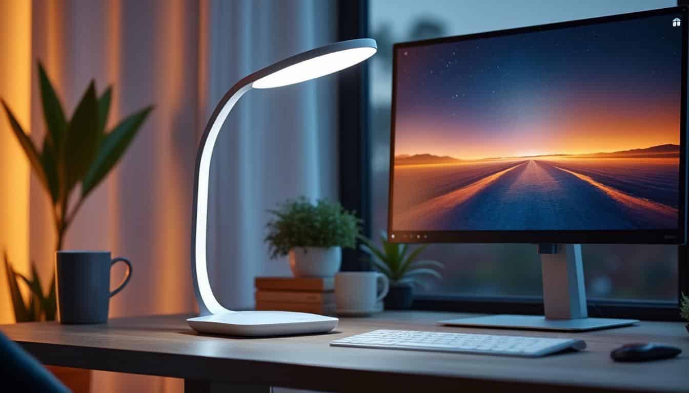 découvrez la benq screenbar halo, la lampe de bureau parfaite avec accessoire pour webcam. profitez d’un éclairage intelligent, sans reflets, idéal pour travailler ou étudier confortablement, même lors de visioconférences.
